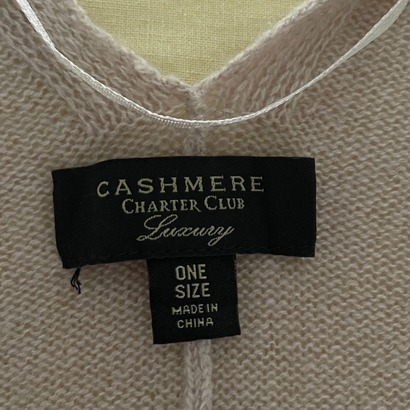 Charter Club pure Cashmere Luxury wrap shawl beige one size S M L XL super soft - Picture 9 of 12